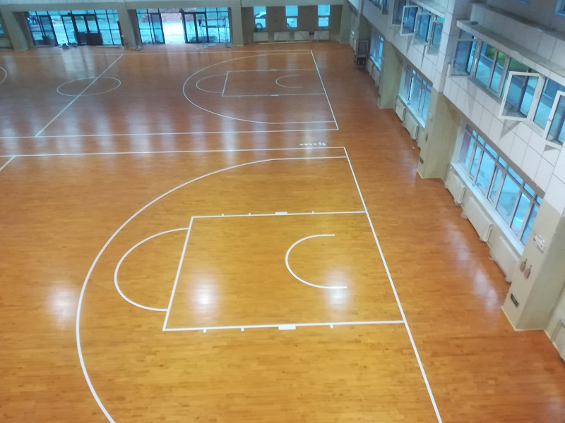 寧海銀川實(shí)驗中學(xué)體育館籃球場木地板竣工驗收